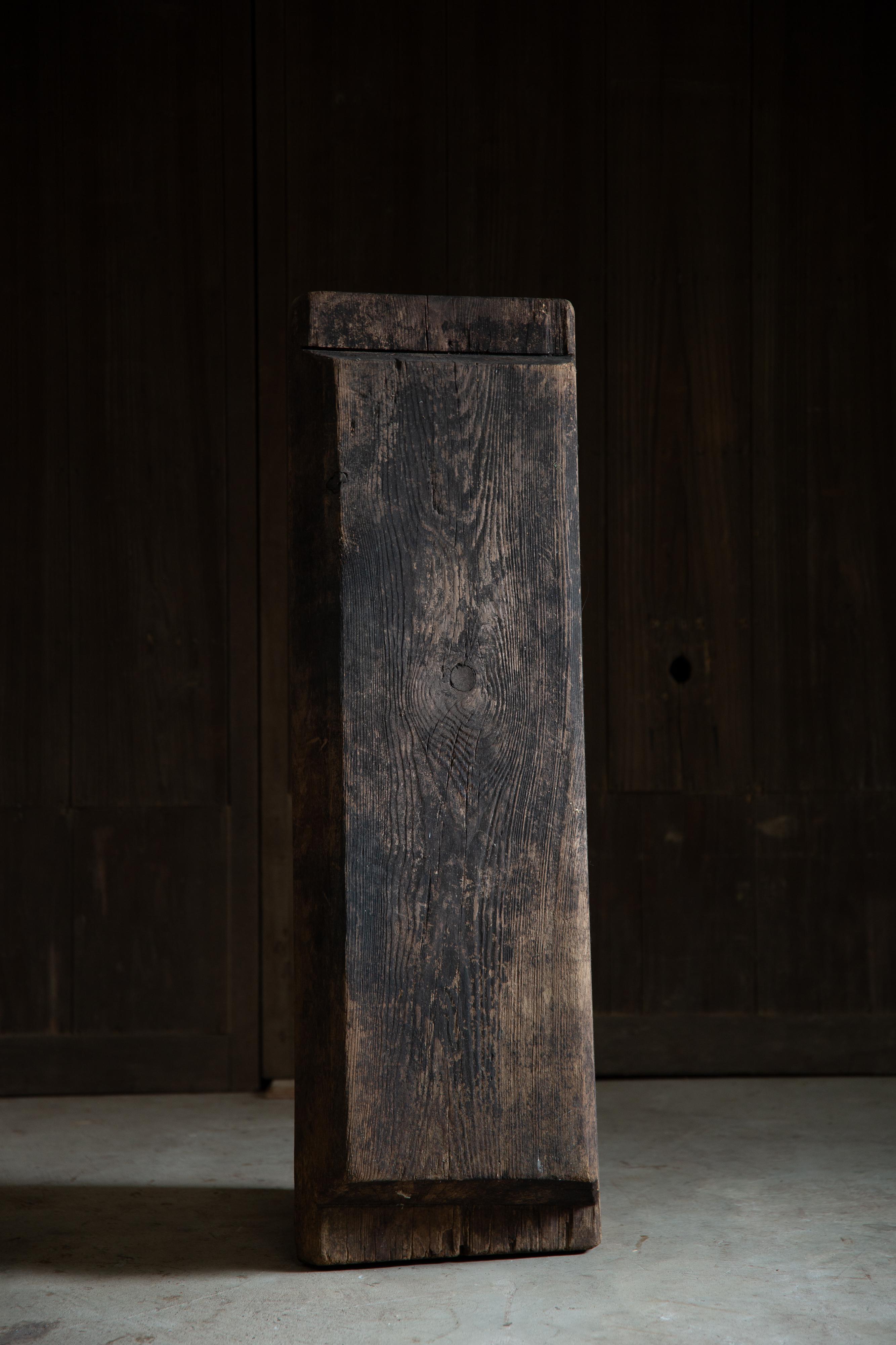 Grande abbeveratoio giapponese antico in legno duro del 1900-30, arredamento Wabi sabi mingei in vendita 10