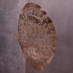 1900er Jahre Werbe-Stickerzeichen Typ Font Vintage Industrielle Kunst Skulptur Kupfer