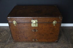 1900's All Leather Louis Vuitton Trunk, Vuitton Steamer Trunk 90cm