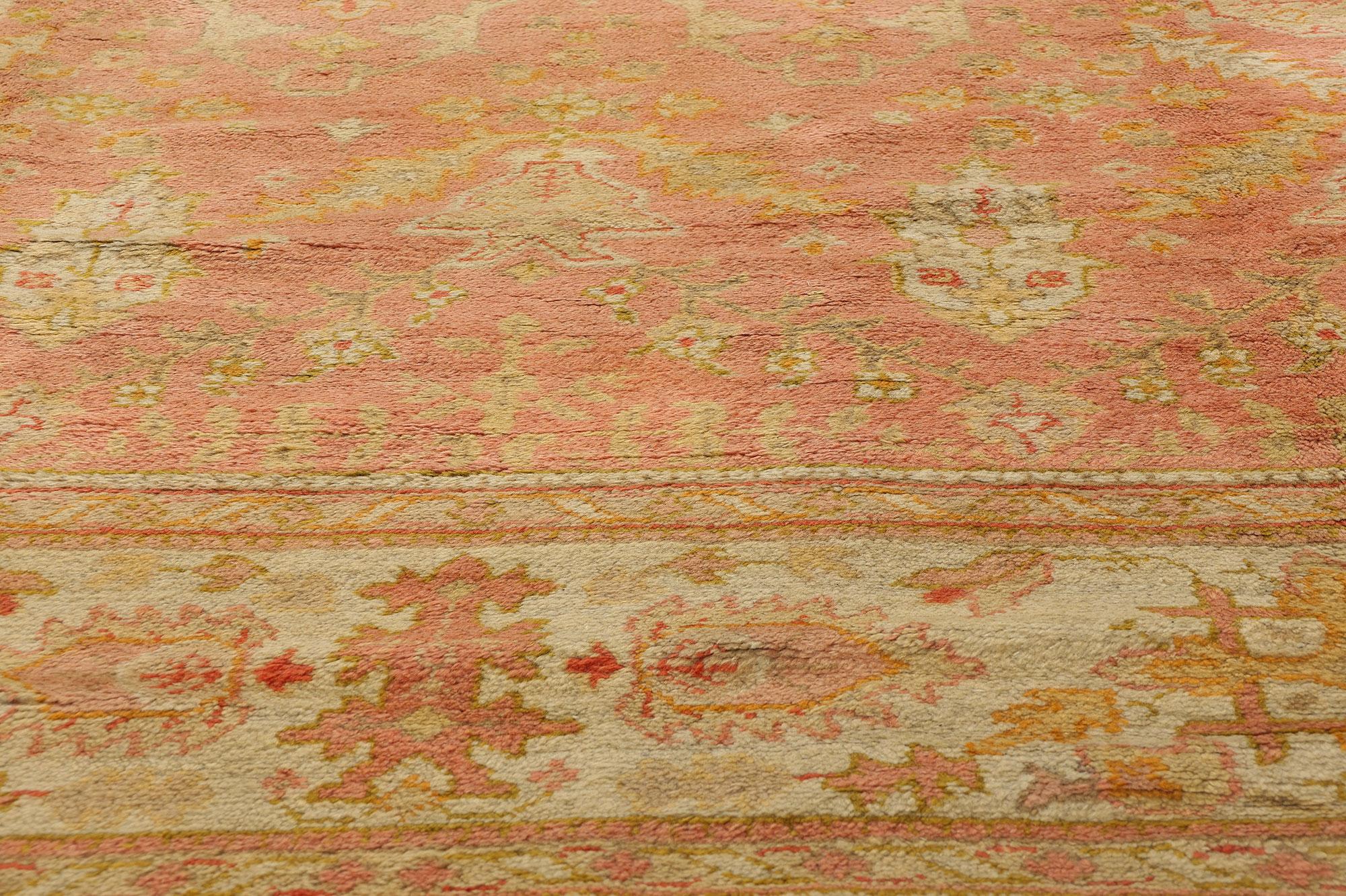 19th Century 1900's Anatolian Antique Turkish Oushak Rug with Spanish Colonial Style For Sale