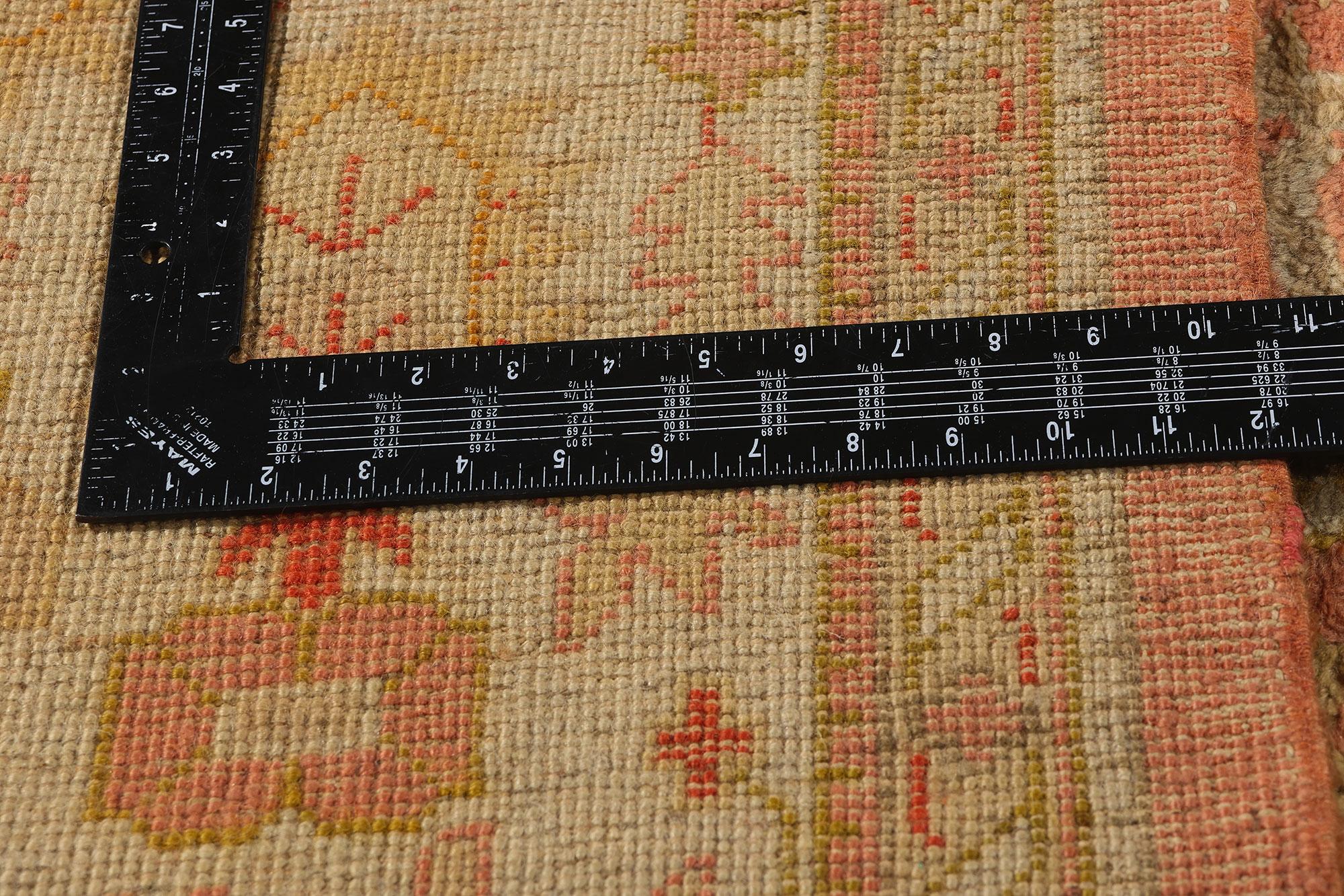 Wool 1900's Anatolian Antique Turkish Oushak Rug with Spanish Colonial Style For Sale