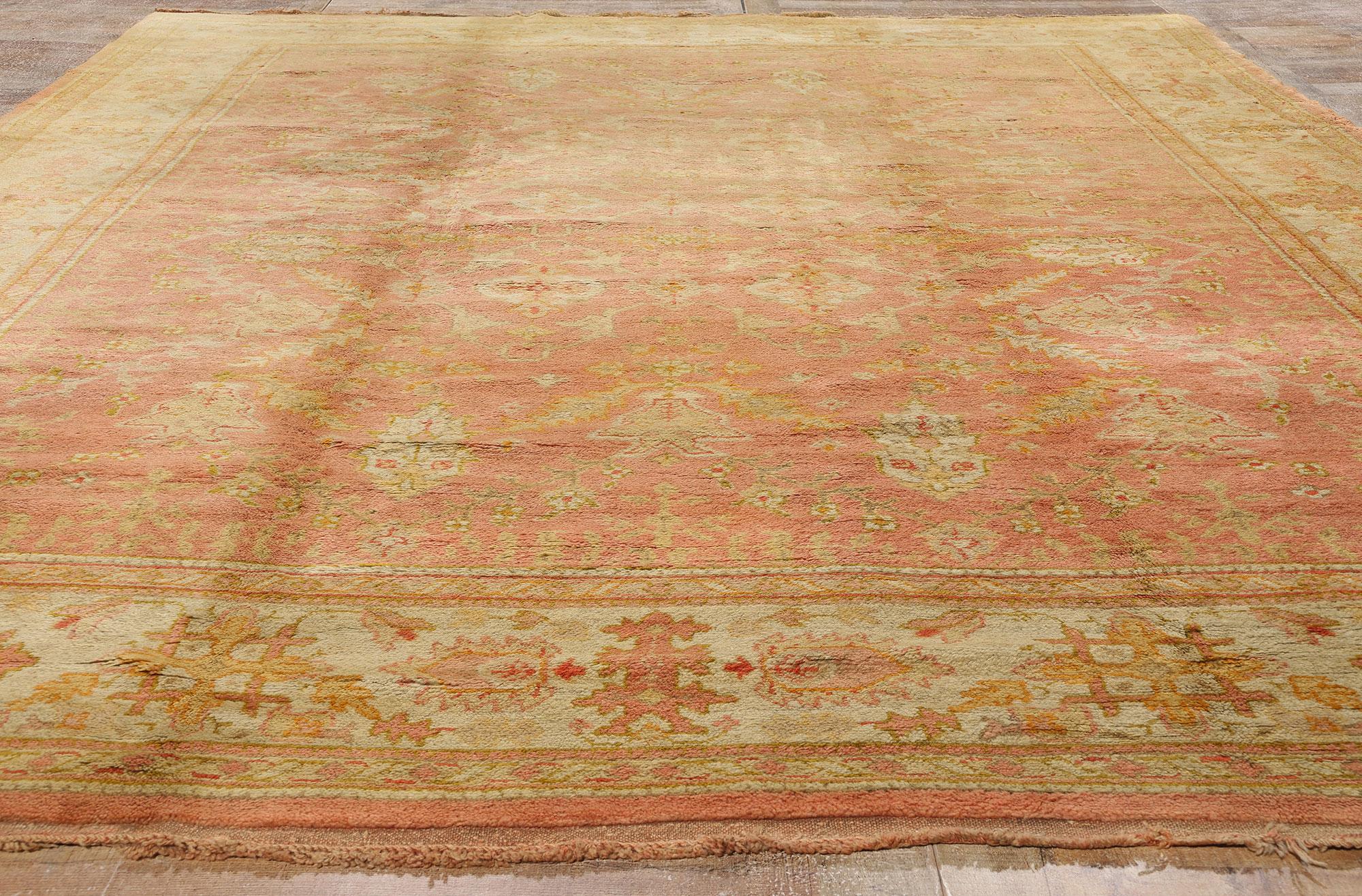 1900's Anatolian Antique Turkish Oushak Rug with Spanish Colonial Style For Sale 2
