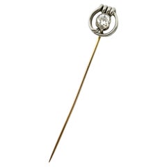 1900s Antique 1.02ct diamond and gold brooch