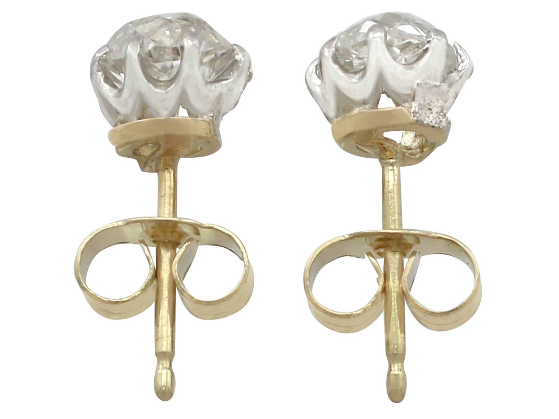 1900s Antique 1.78 Carat Diamond and White Gold Stud Earrings In Excellent Condition In Jesmond, Newcastle Upon Tyne