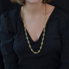 1900s Antique 18 Karat Gold Round Link Chain Necklace