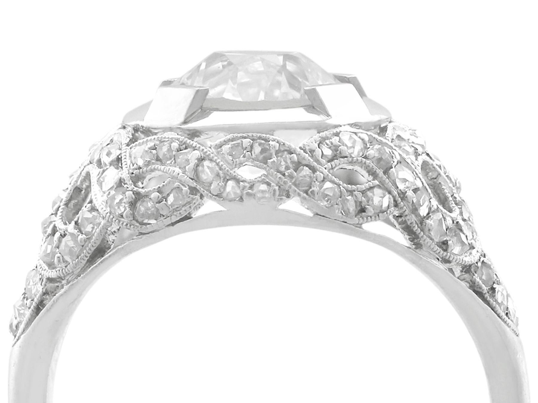 A stunning and impressive antique 2.30 carat diamond and platinum cocktail ring; part of our diverse antique jewelry and estate jewelry collections.

This stunning, fine and impressive antique diamond cocktail ring has been crafted in platinum.

The