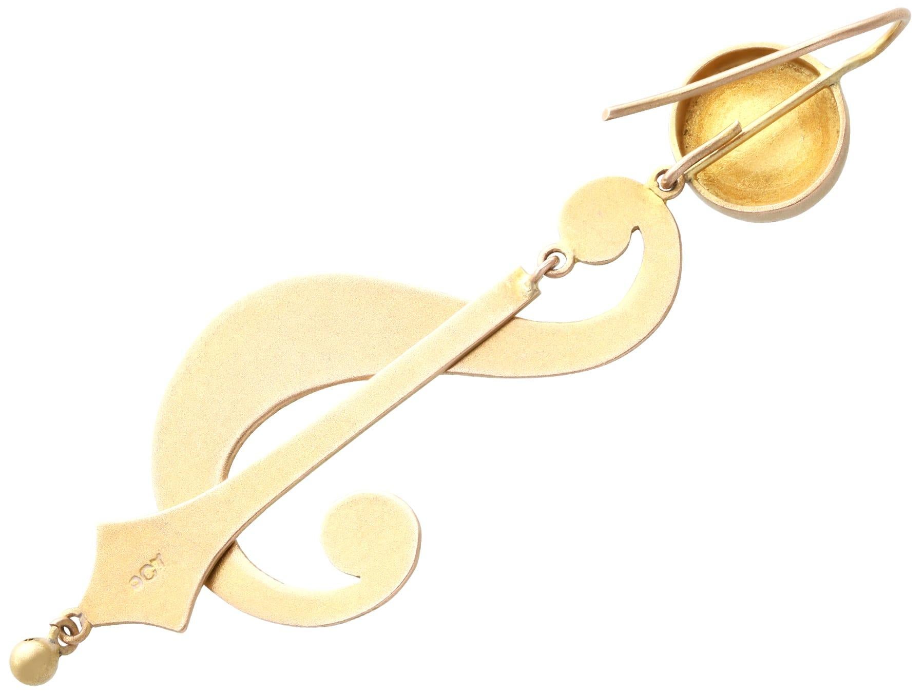 1900er Jahre Antike 9k Gelbgold-Tropfen-Ohrringe im Angebot 1