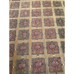 1900s Antique American Hook Floral Design Rug 9'7'' X 8'7''