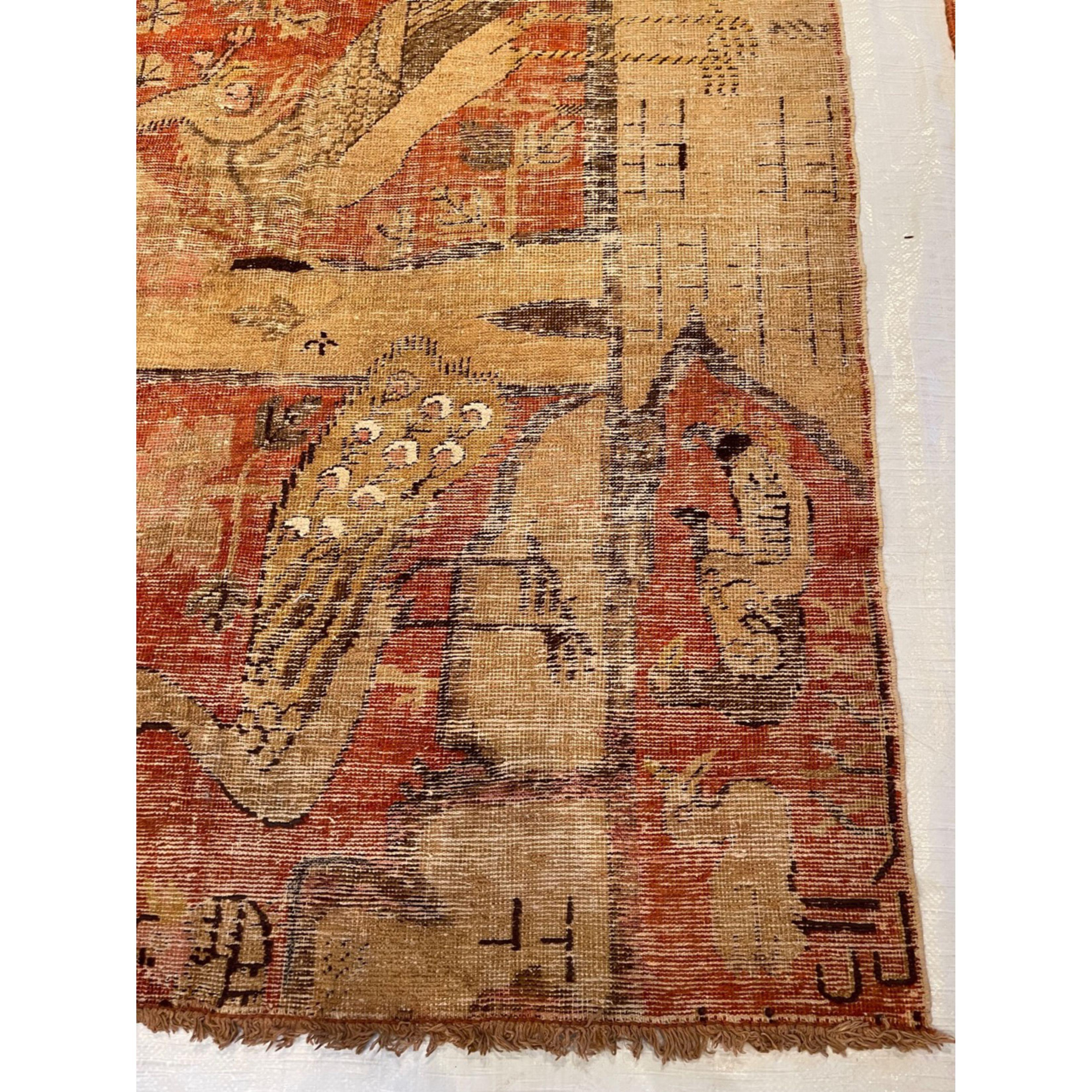 1900s Antike Tier Samarkand Teppich (Stammeskunst) im Angebot
