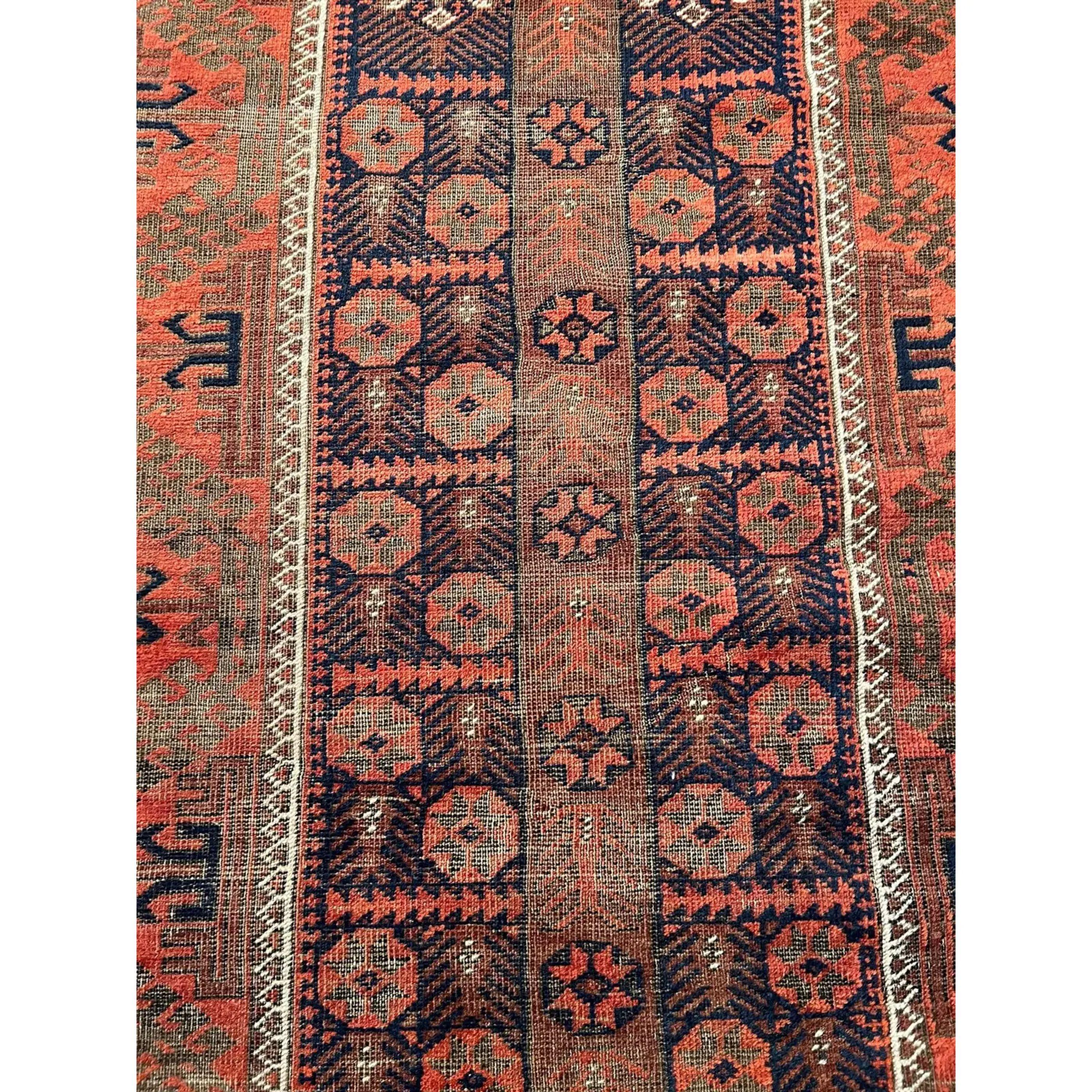 1900s Antique Persian Baluch Rug, handmade and hand-knotted