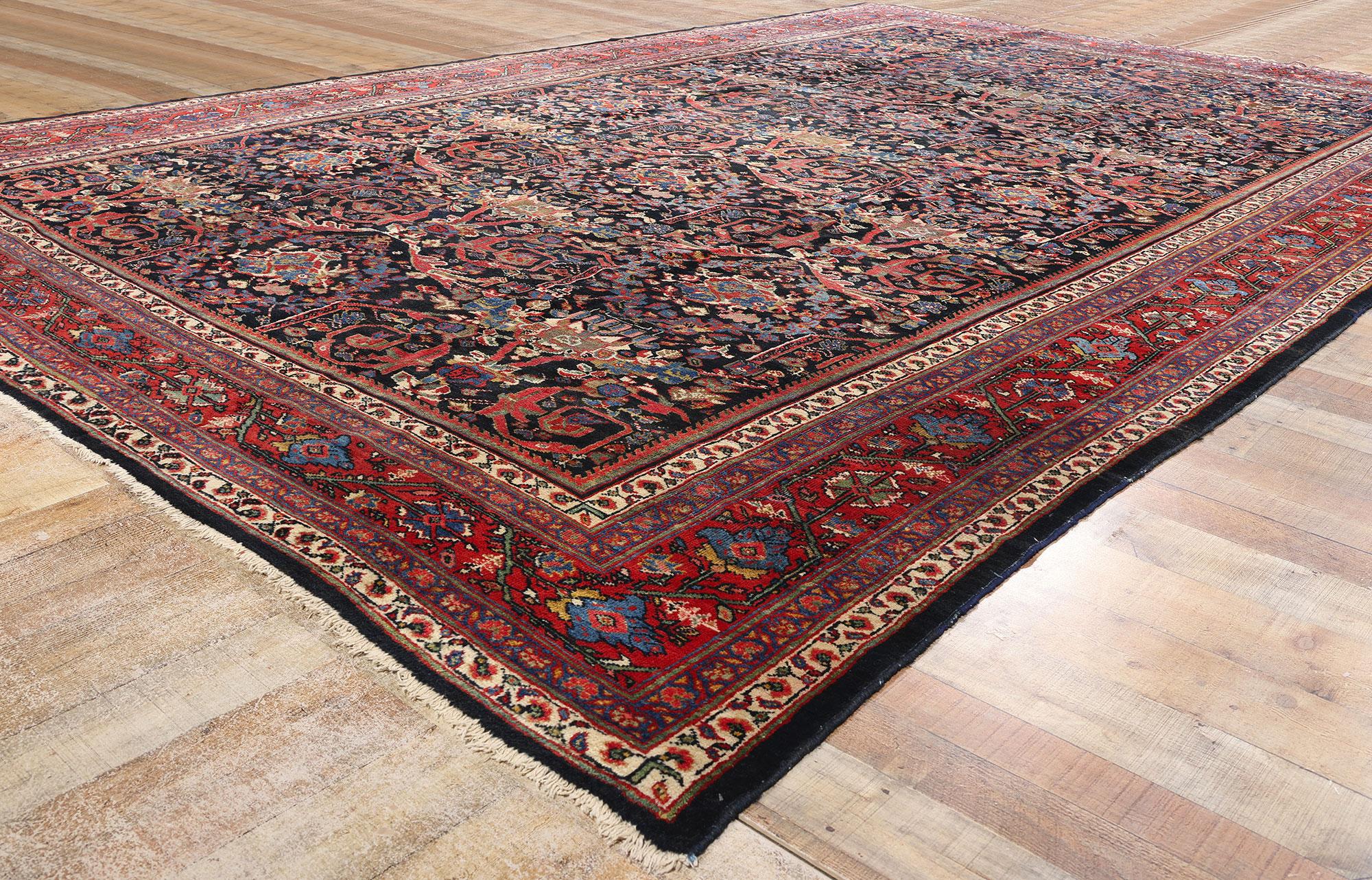1900's Antike Blaue Persische Sultanabad Teppiche, 10'05 x 16'06 im Angebot 1
