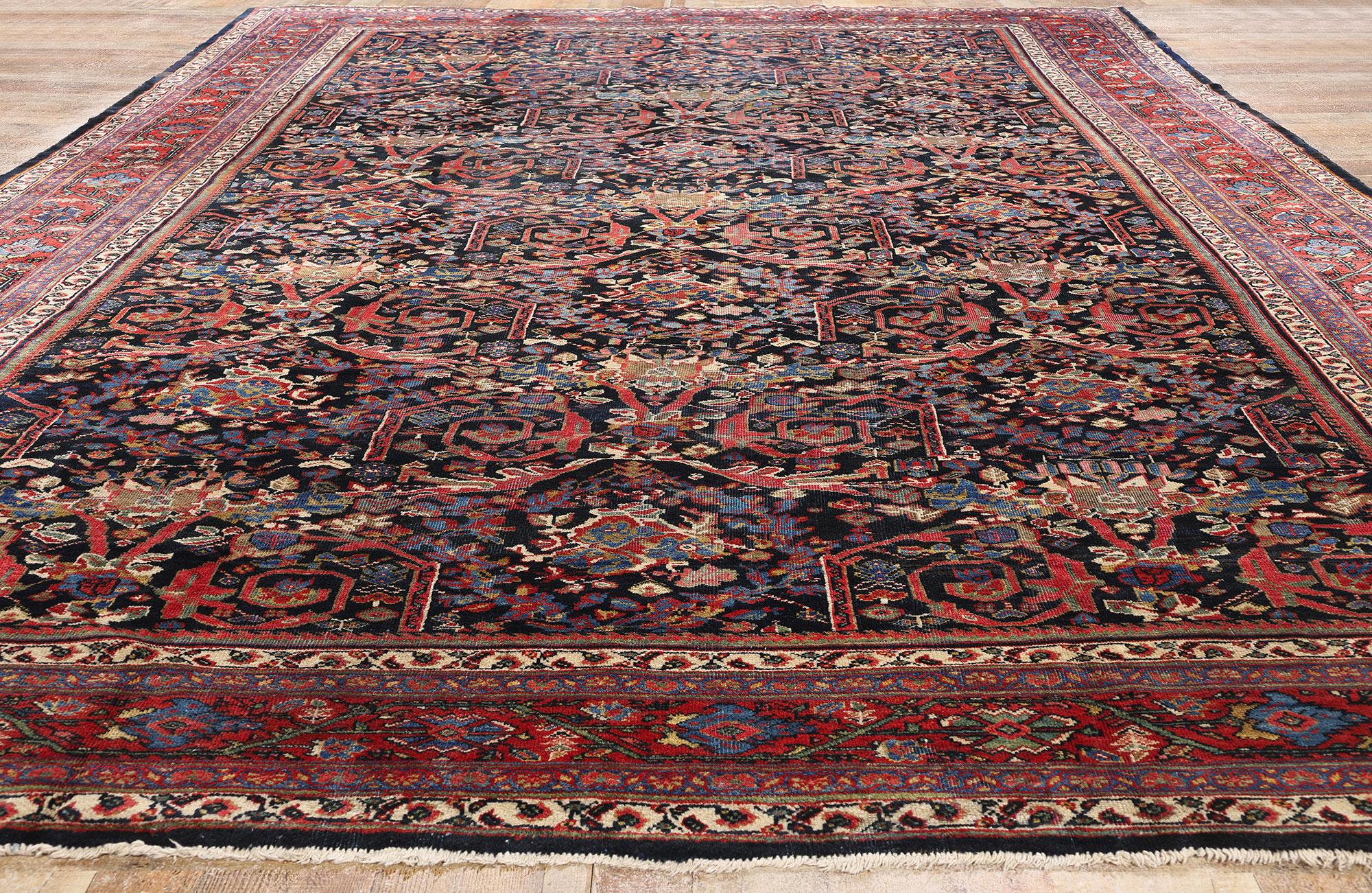 1900's Antike Blaue Persische Sultanabad Teppiche, 10'05 x 16'06 im Angebot 2
