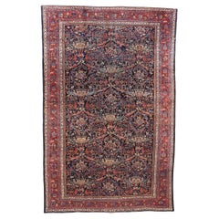 1900's Antique Blue Persian Sultanabad Carpet, 10'05 x 16'06