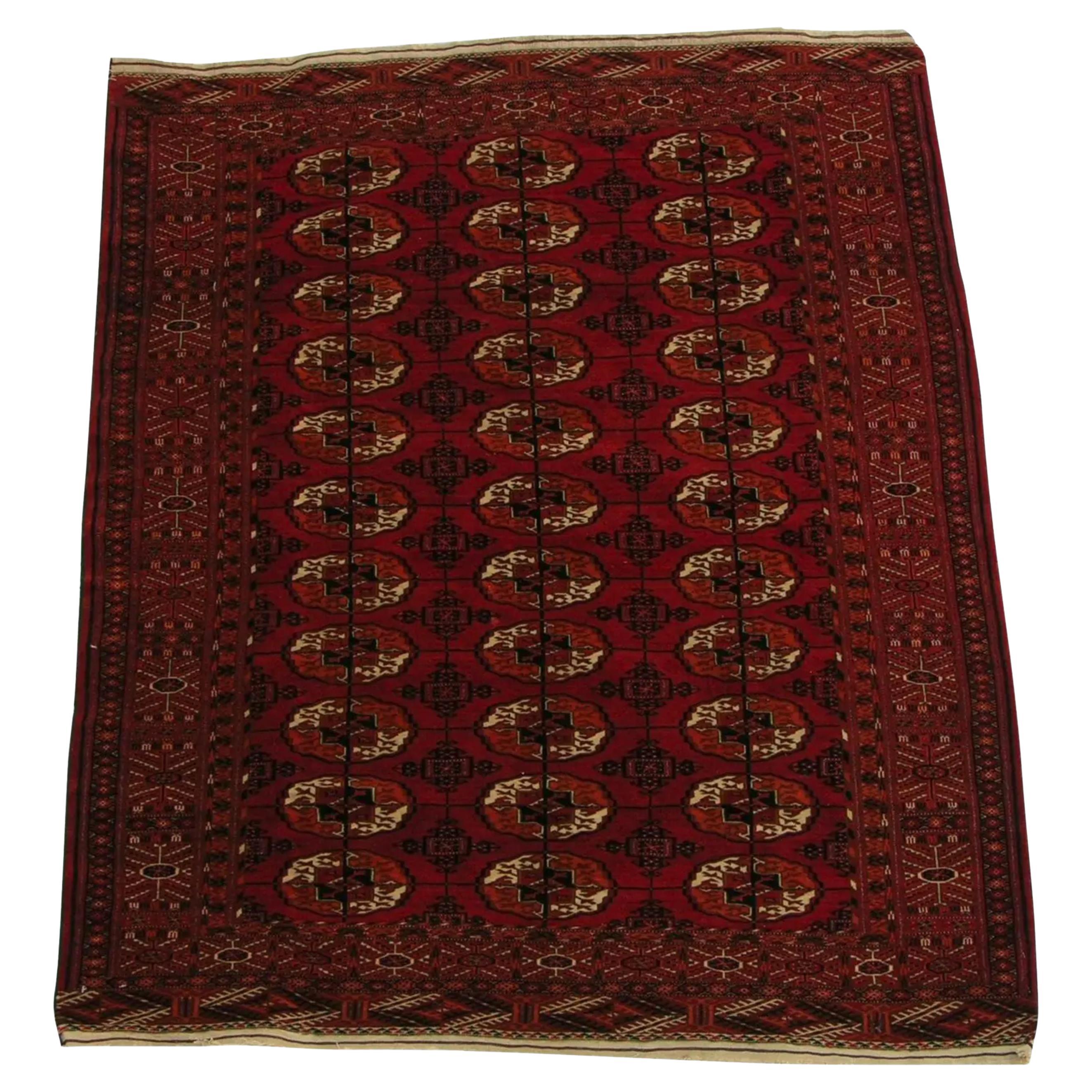 1900s Antique Bochara Rug For Sale