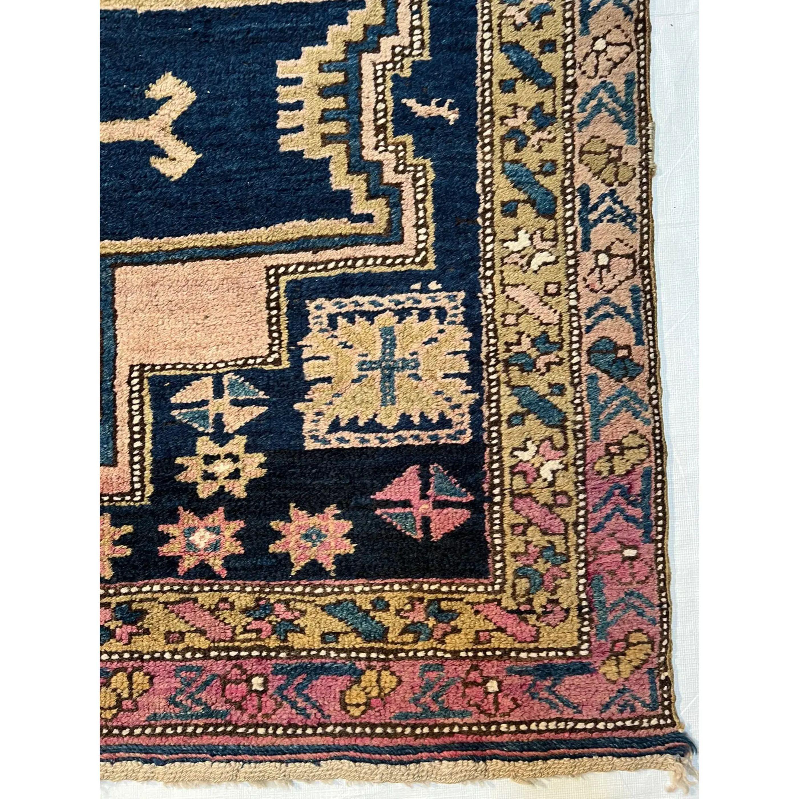 Tribal 1900s Antique Caucasian Rug For Sale