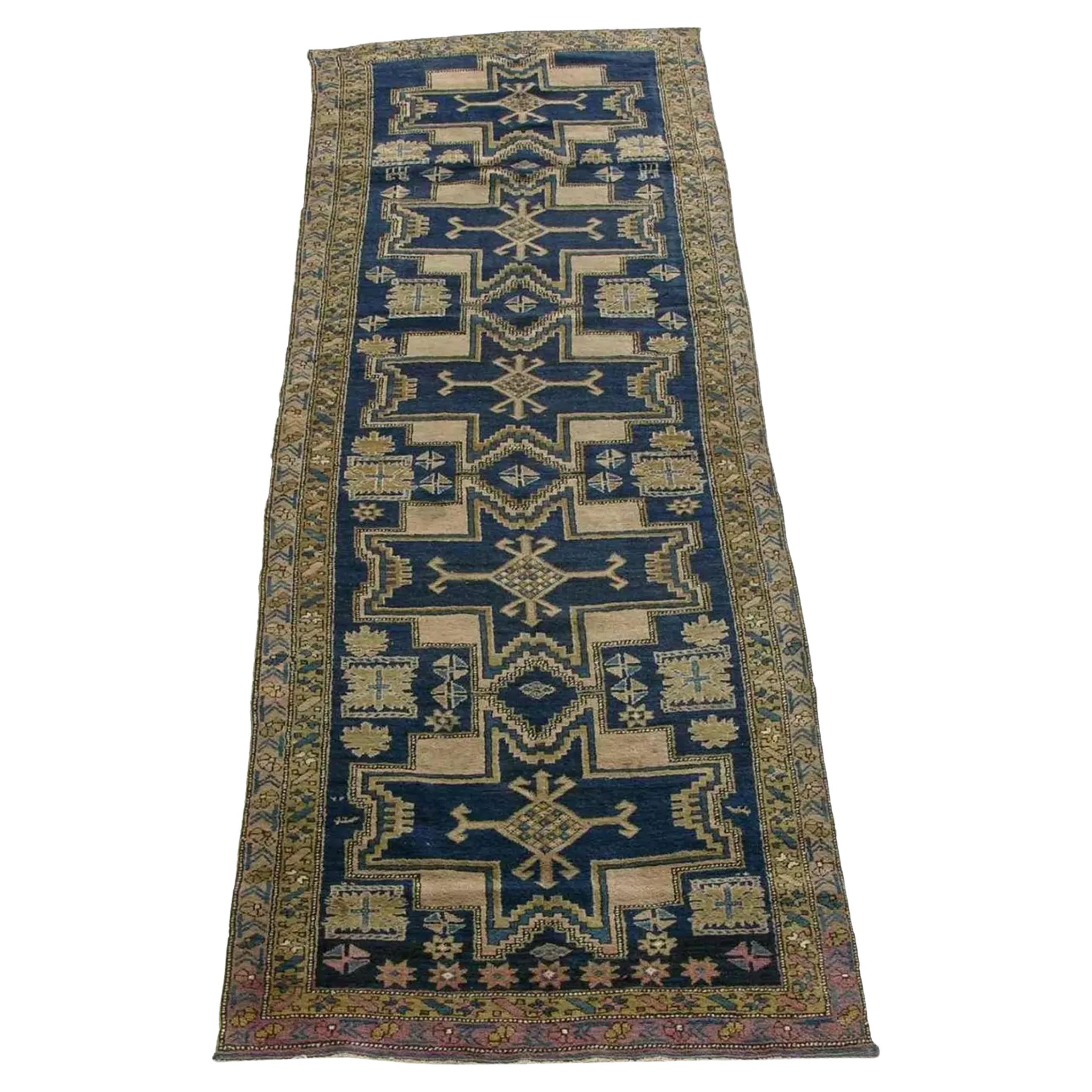 1900s Antique Caucasian Rug For Sale