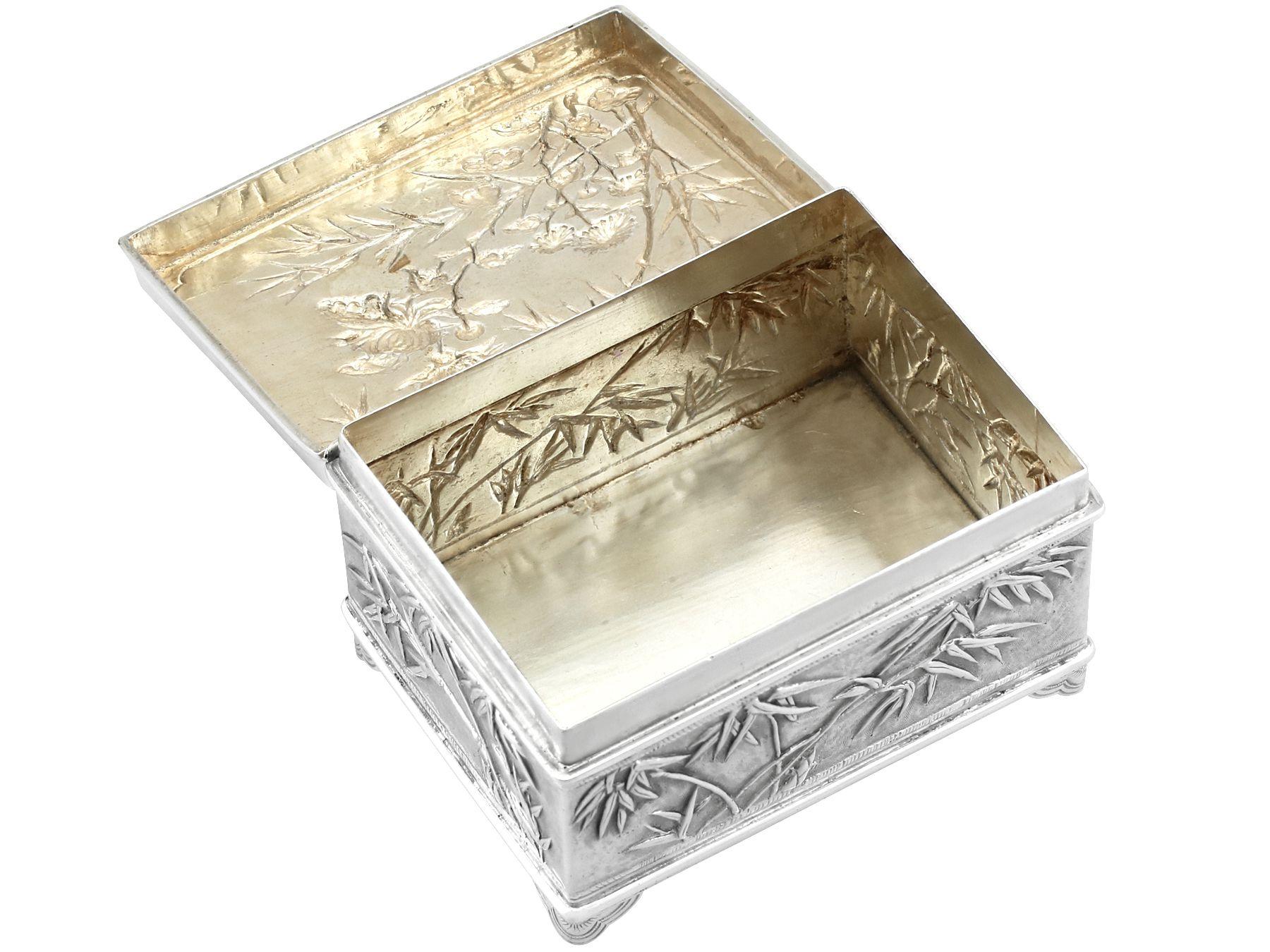 1900er Jahre antike chinesische Export Silber Box (Sterlingsilber) im Angebot