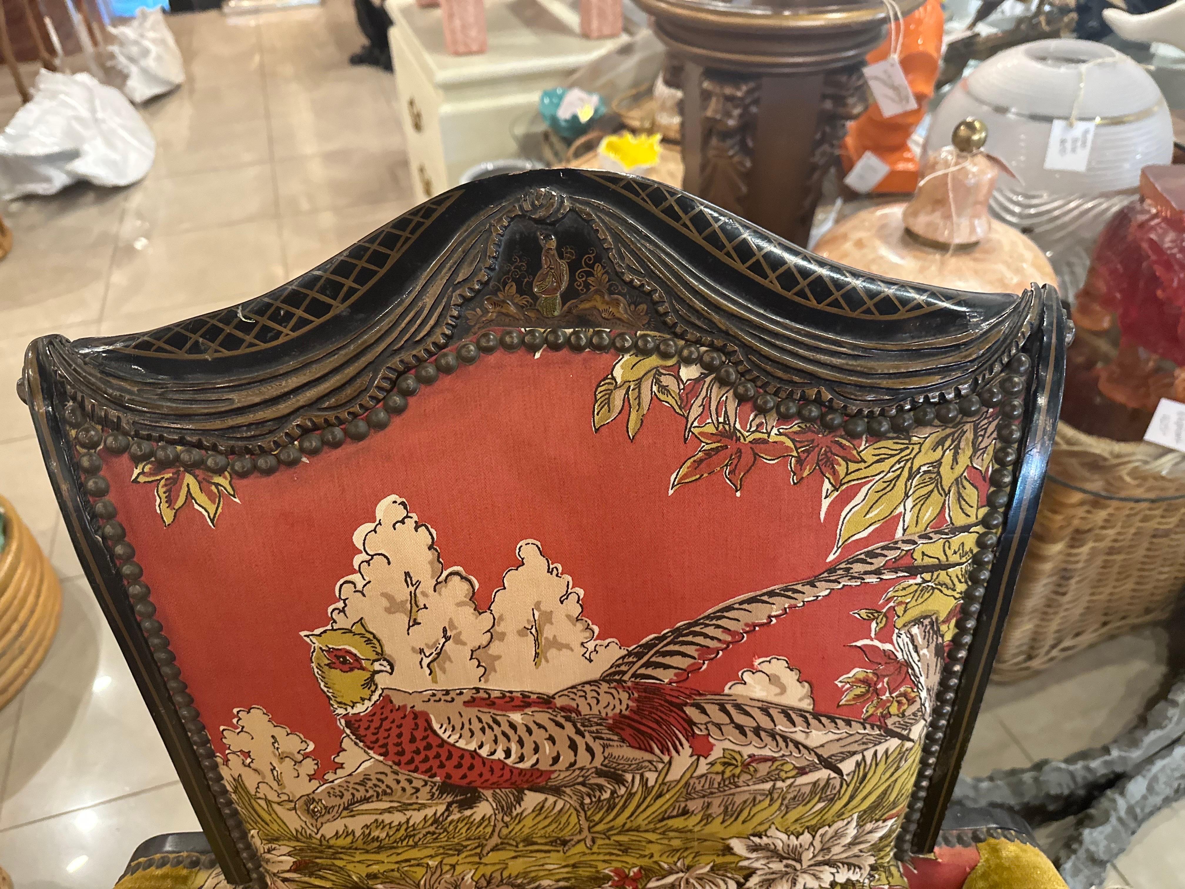 Chaise à Accoudoirs Pagode Flare Antiquités Chinoiserie 1900  en vente 5