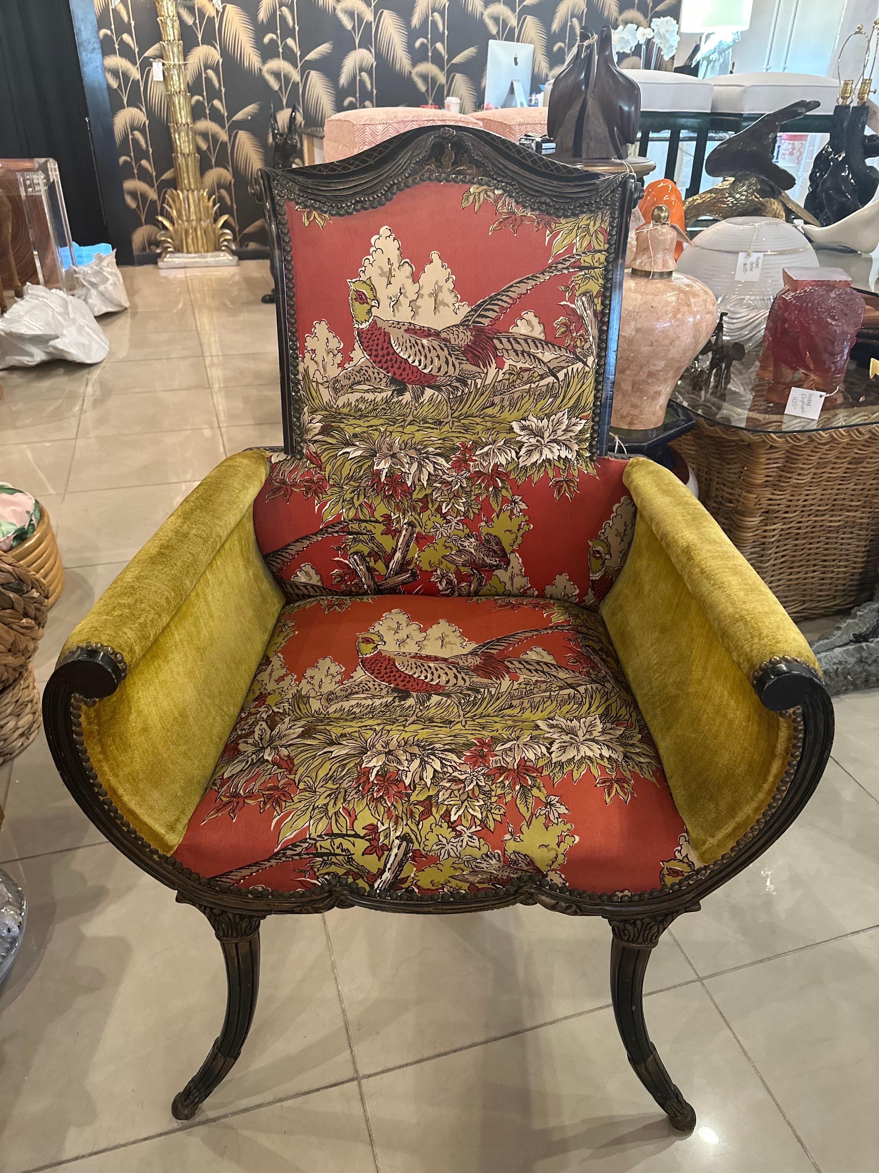 Chaise à Accoudoirs Pagode Flare Antiquités Chinoiserie 1900  en vente 8