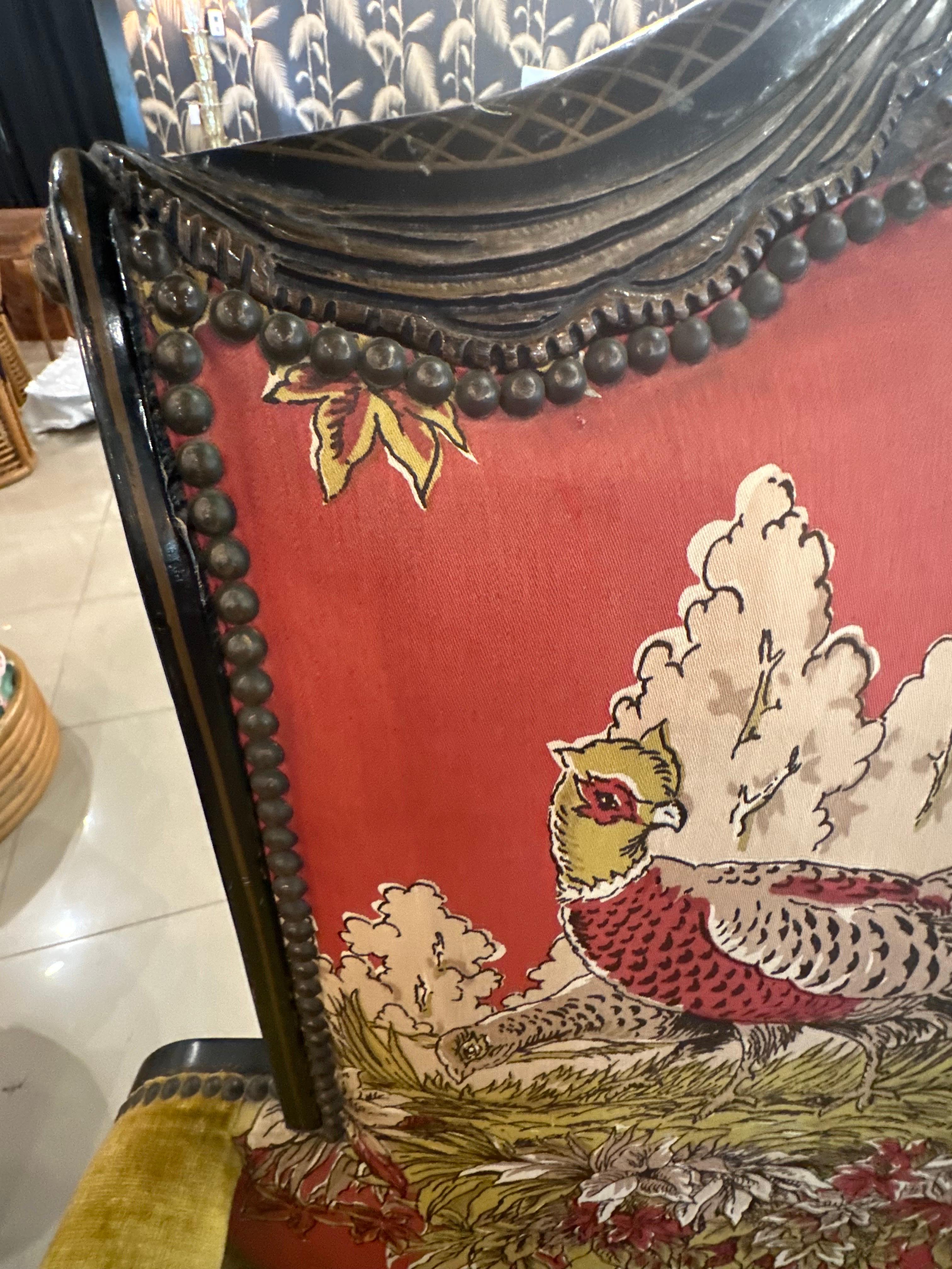 1900s Antique Chinoiserie Pagoda Flare Arm Chair  In Good Condition For Sale In West Palm Beach, FL