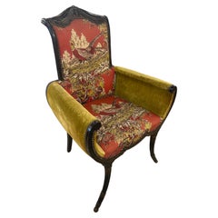 1900s Antique Chinoiserie Pagoda Flare Arm Chair 