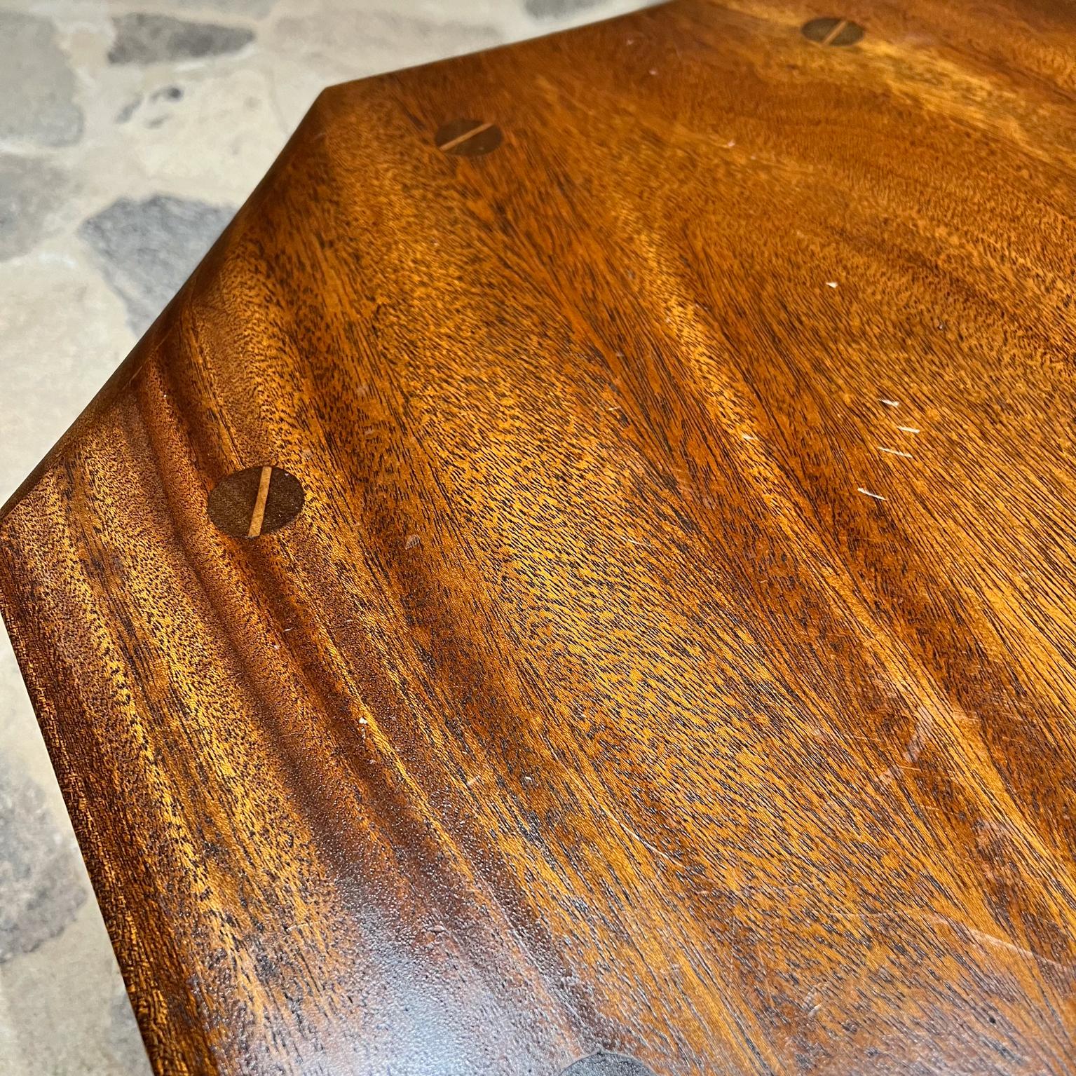1900s Antique Custom Side Table Solid Mahogany Octagon 4