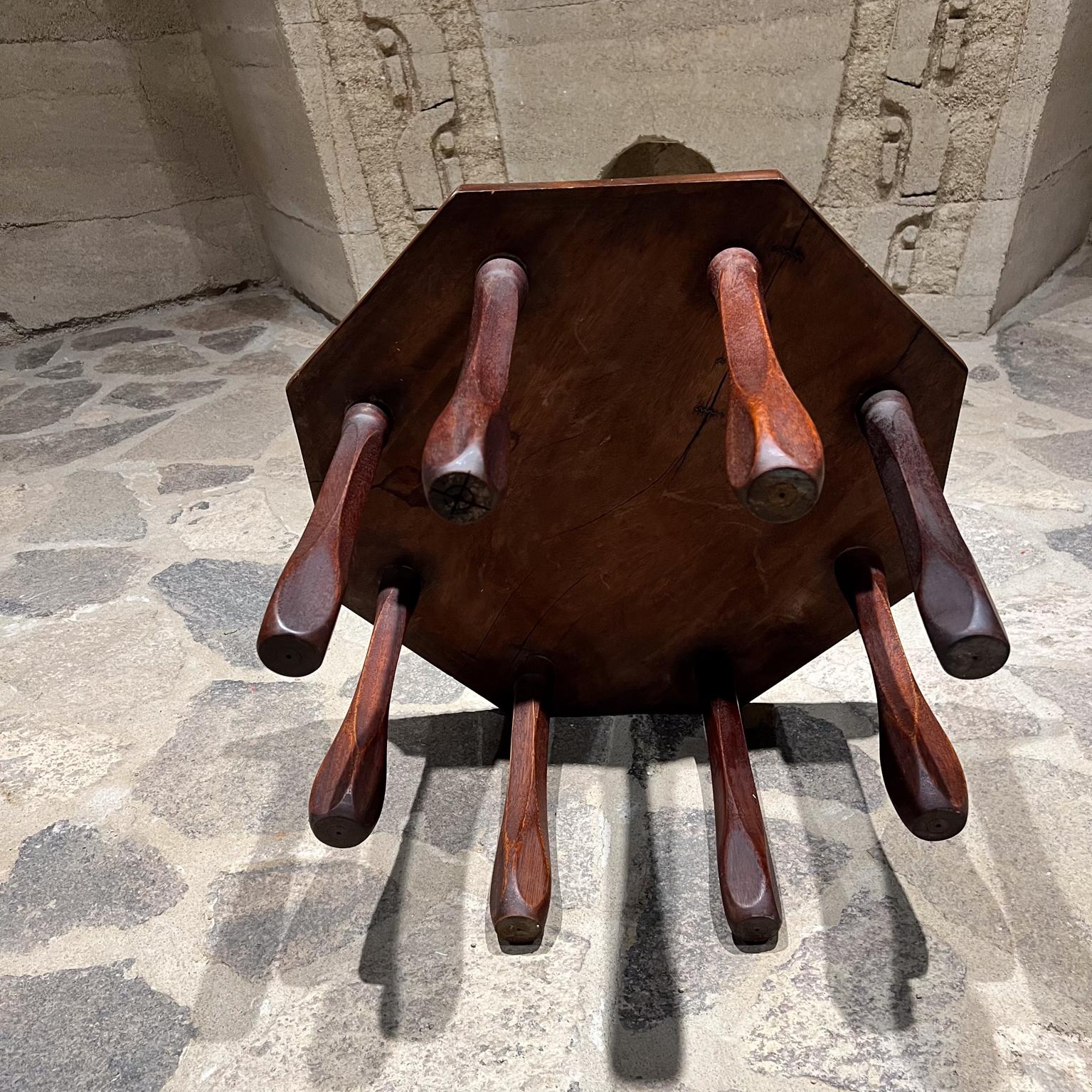 1900s Antique Custom Side Table Solid Mahogany Octagon 5