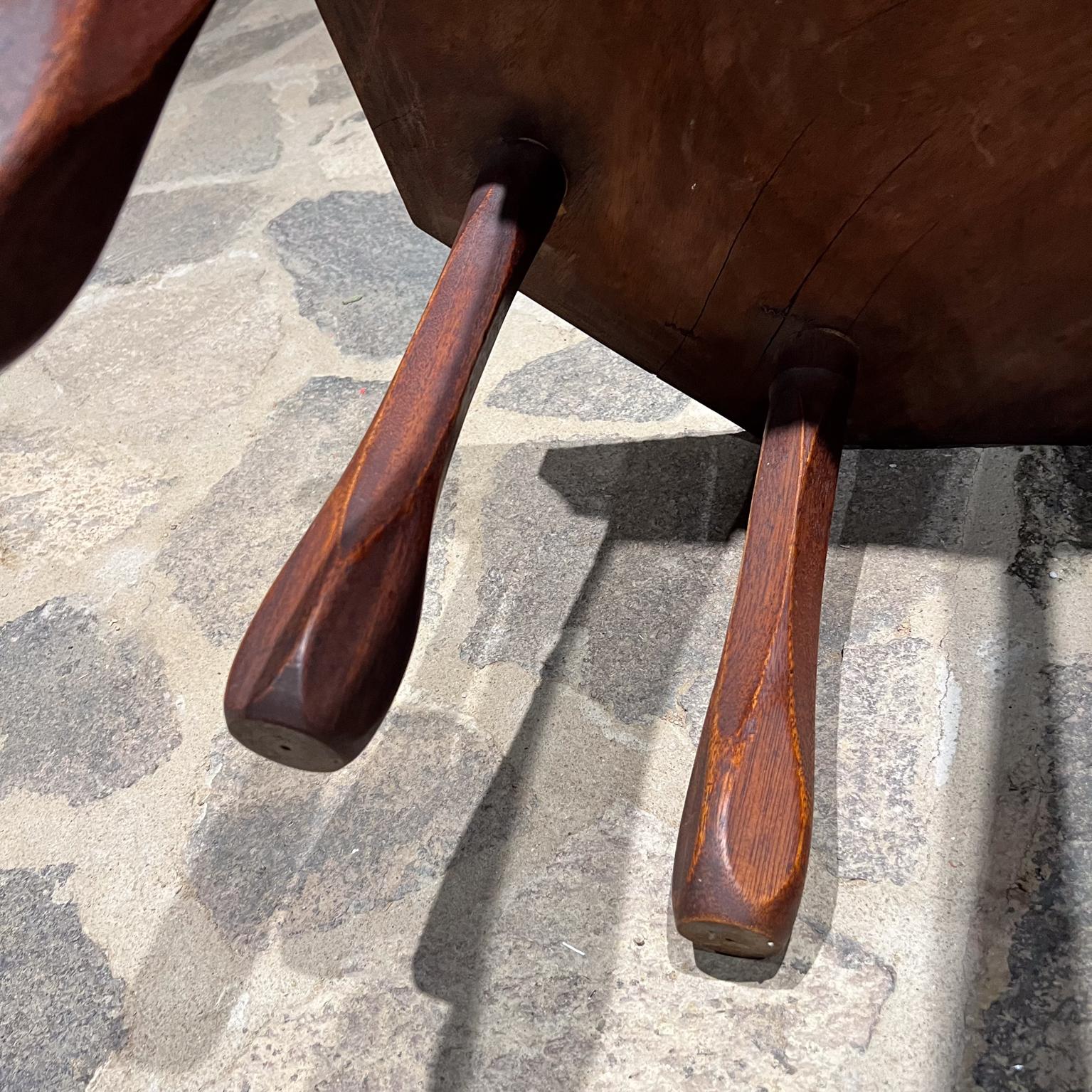 American Craftsman 1900s Antique Custom Side Table Solid Mahogany Octagon