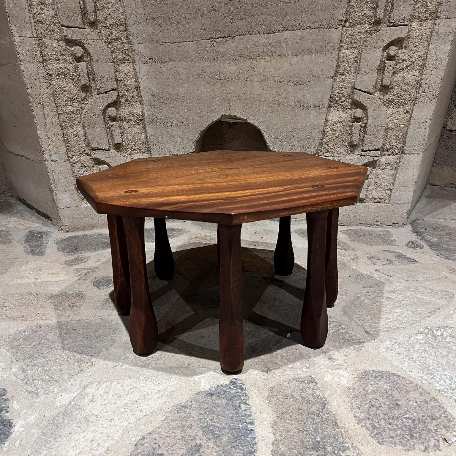 American 1900s Antique Custom Side Table Solid Mahogany Octagon