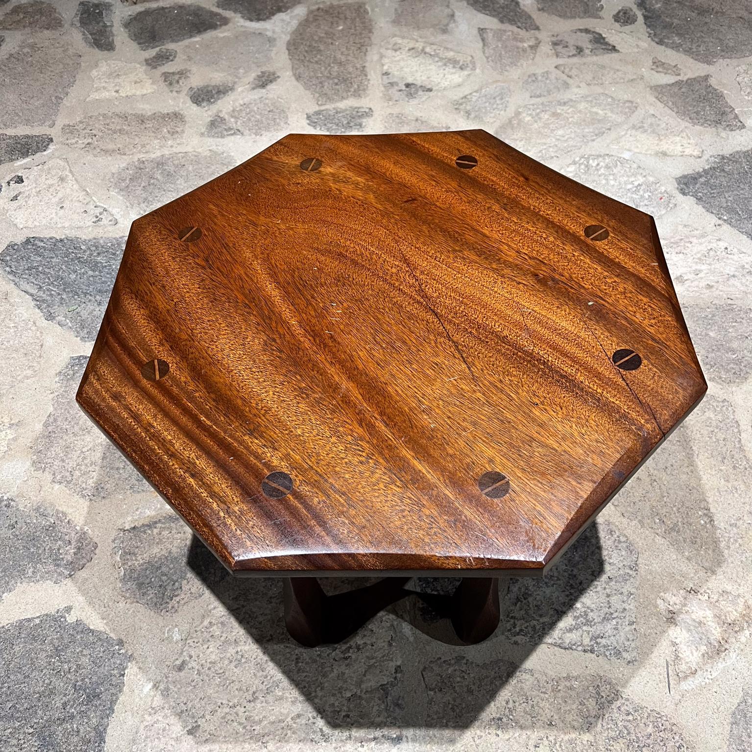 1900s Antique Custom Side Table Solid Mahogany Octagon 1