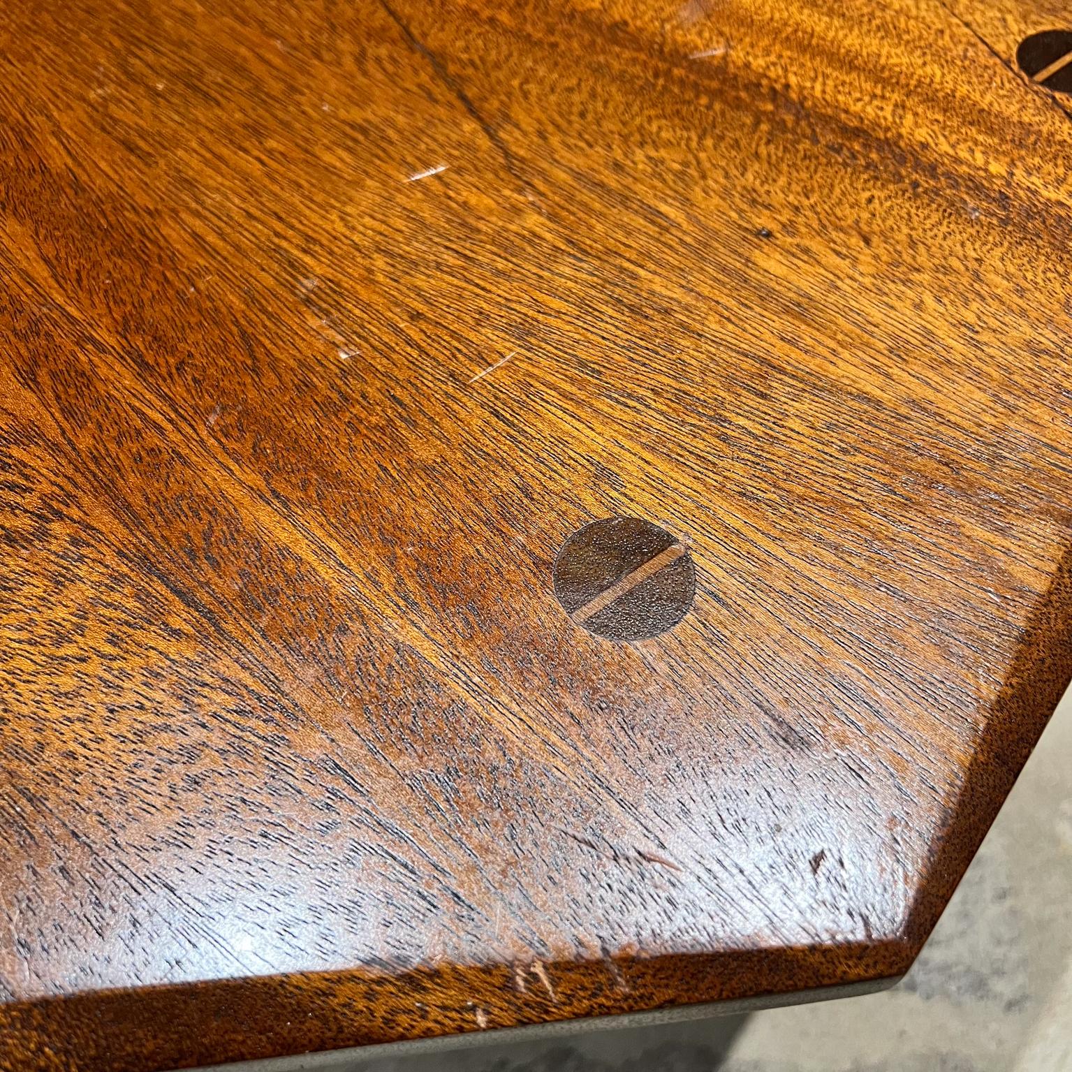 1900s Antique Custom Side Table Solid Mahogany Octagon 2