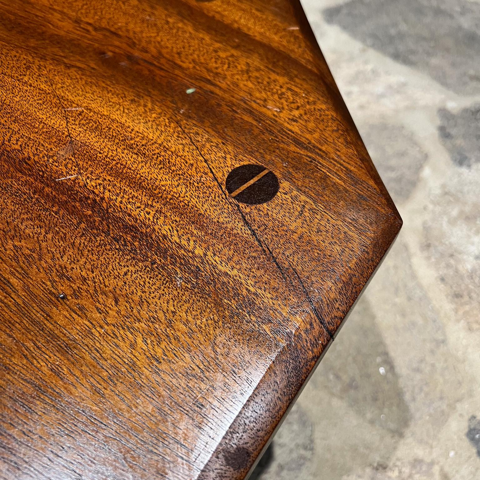 1900s Antique Custom Side Table Solid Mahogany Octagon 3