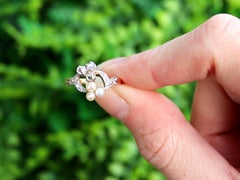 1900s Antique Diamond and Pearl Rose Gold Cocktail Ring
