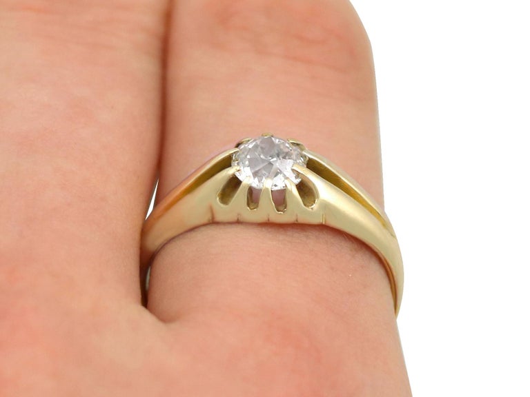 Antique 1900s Diamond and Yellow Gold Ring For Sale at 1stDibs
