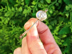1900s Essex Crystal Yellow Gold Bar Brooch