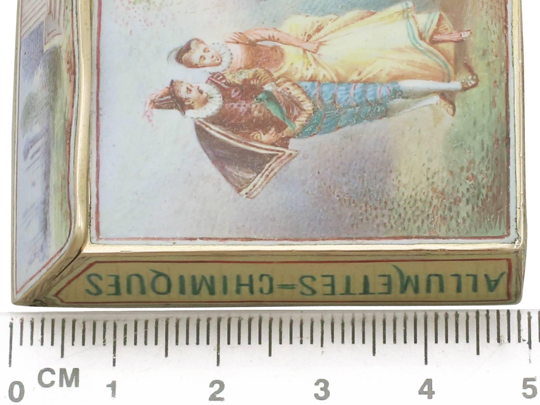 Antiguo estuche francés de oro y esmalte Vesta, circa 1900 en venta 10