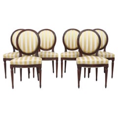 1900's Antique French Louis XVI Style, Mahogany Dining Chairs, Set of 6!
