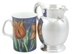 Pichet à lait/eau ancien en argent sterling des années 1900