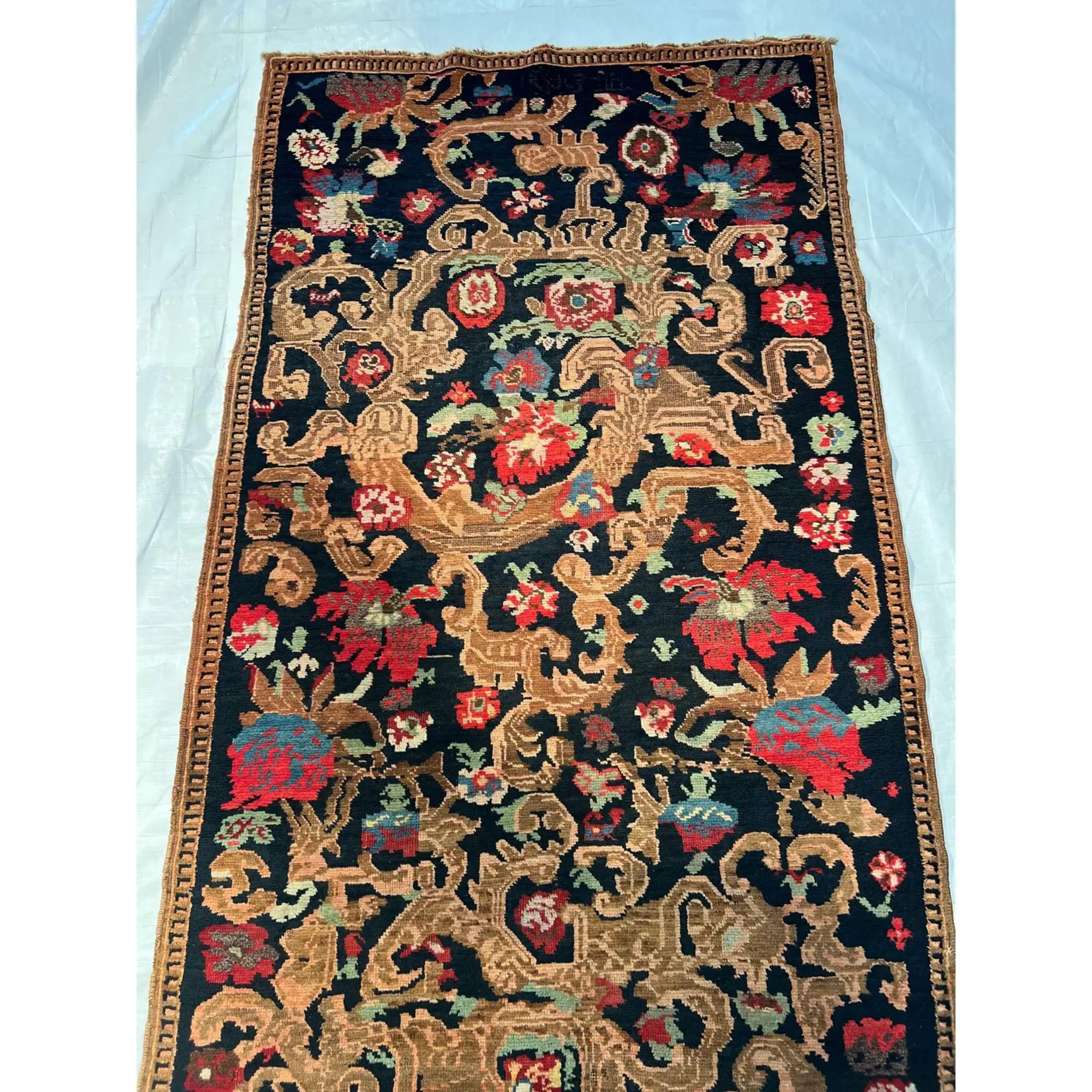 1900s Antique Gharabagh Rug, handmade and hand-knotted