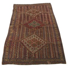 Ancien tapis Ghashghai à motifs géométriques des années 1900 6'2''x3'6''