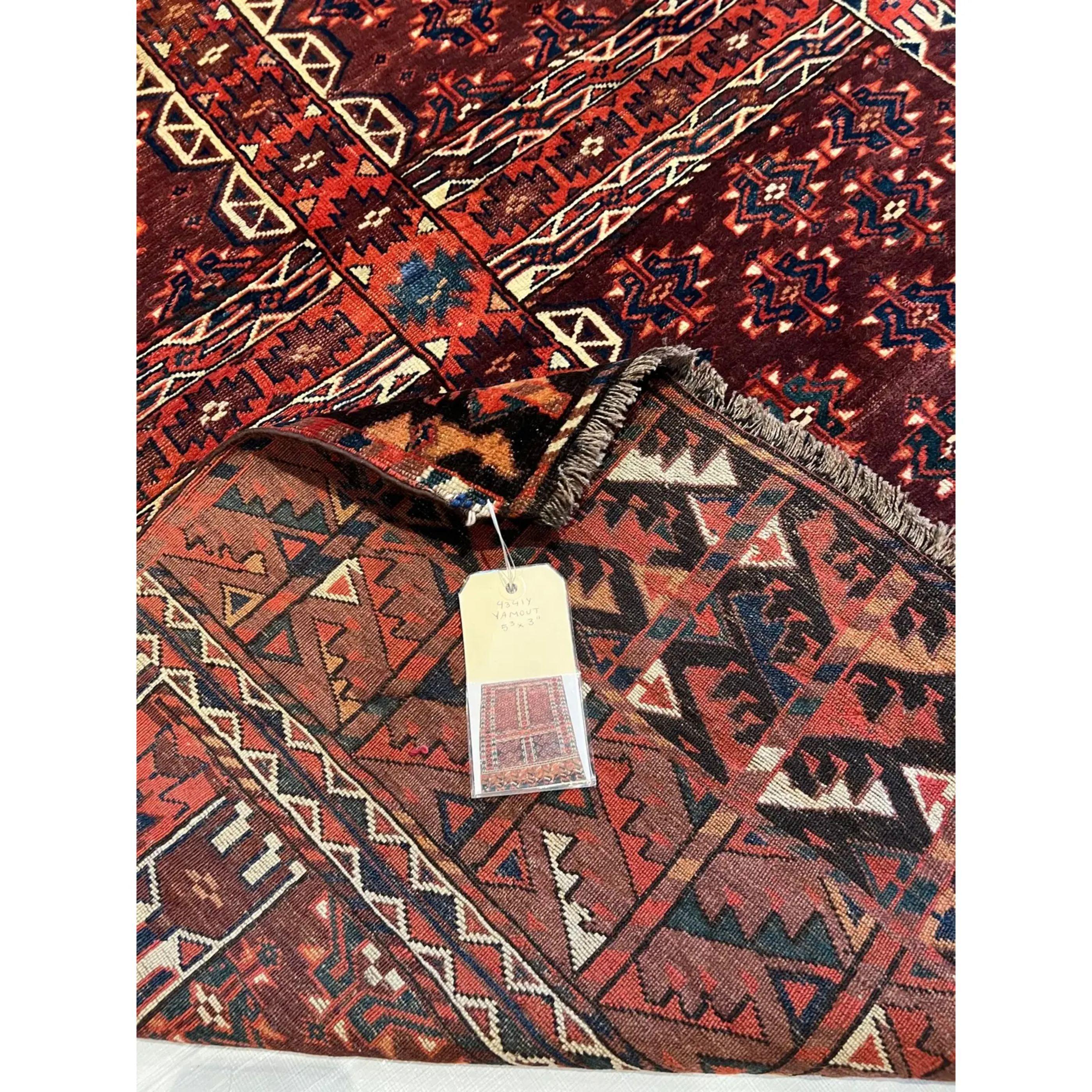 Unknown 1900s Antique Hashlou Yomout Rug For Sale