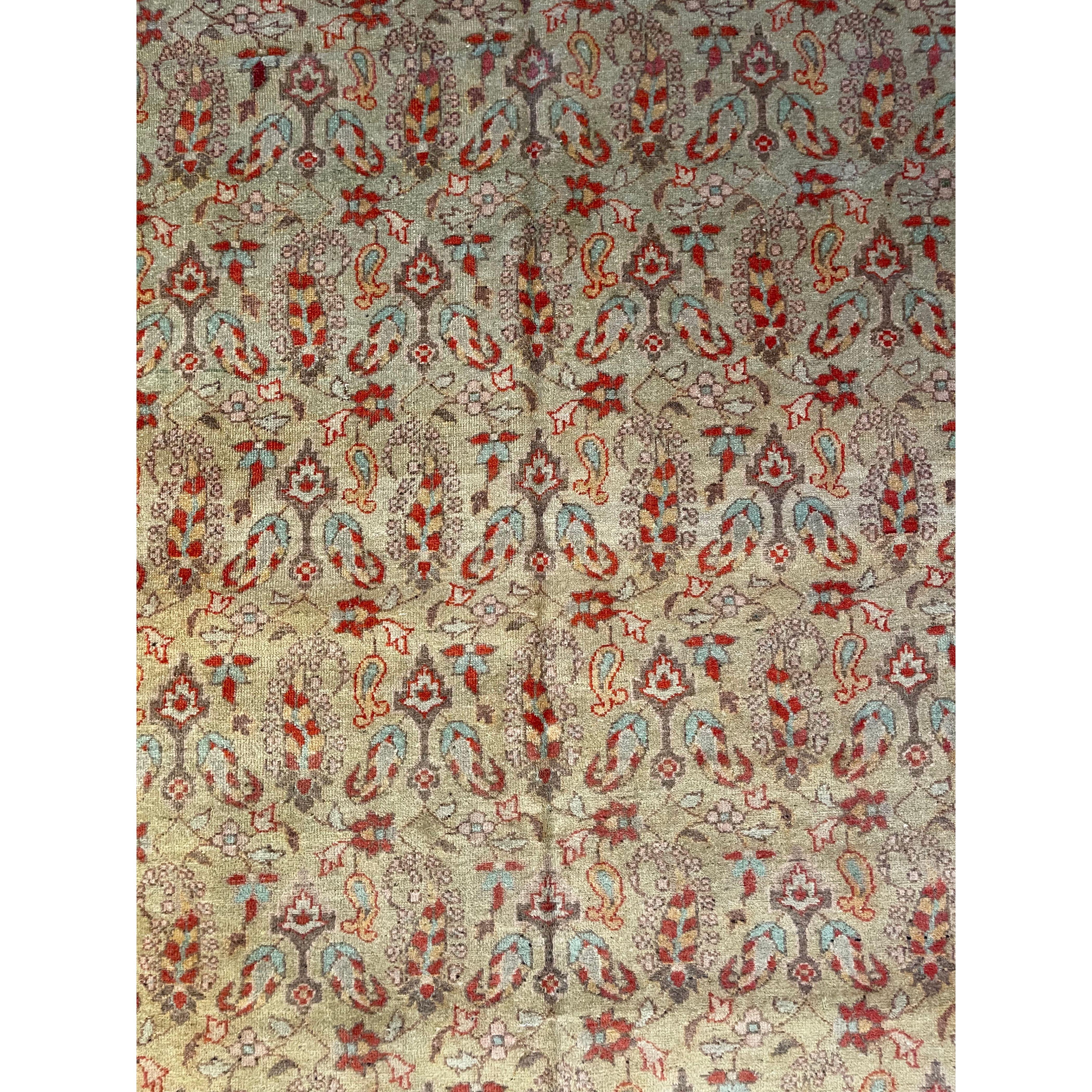 1900s Antike indische Amritsar Teppich - 11'10'' X 9'6'' (Empire) im Angebot