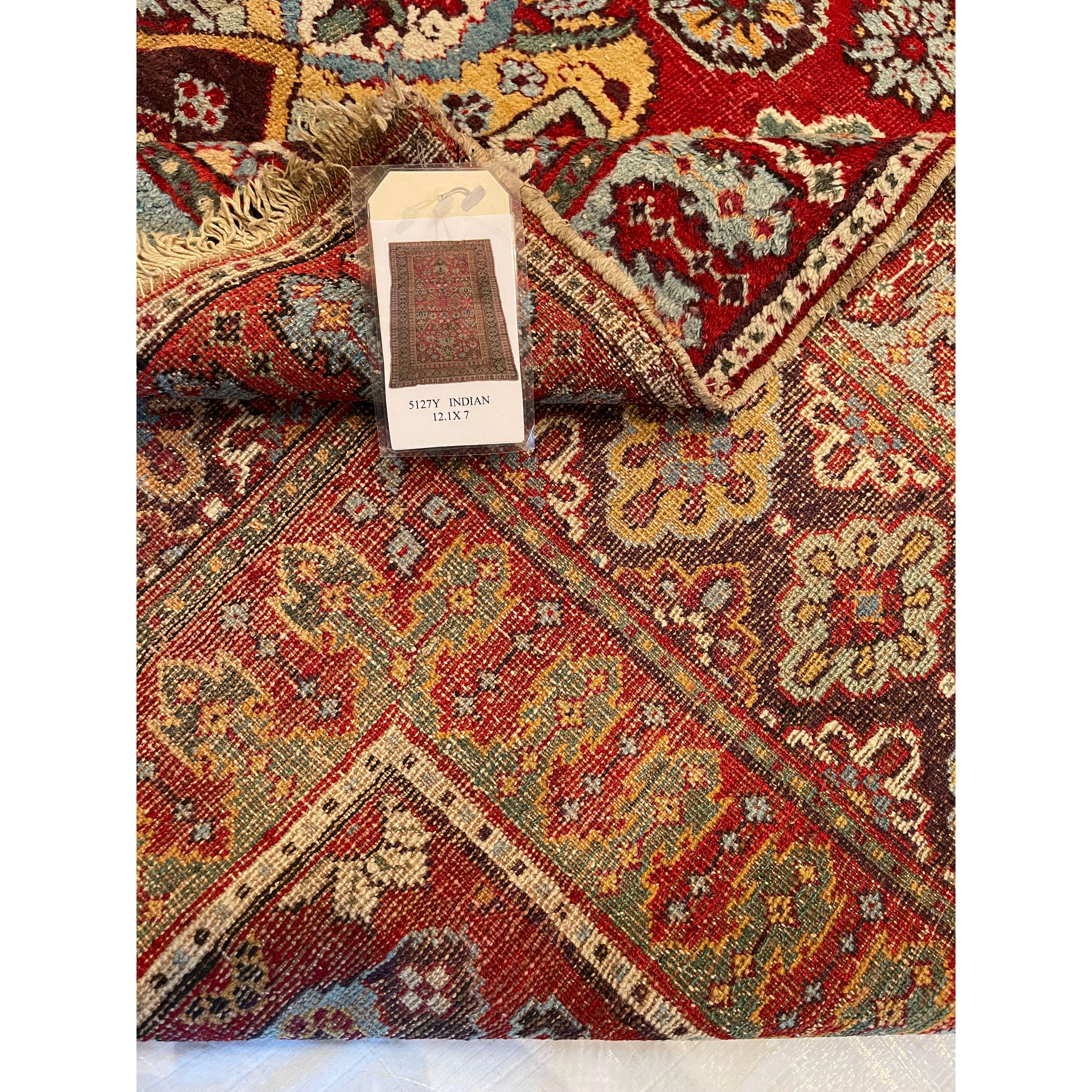 Asian 1900s Antique Indian Amritsar Rug For Sale