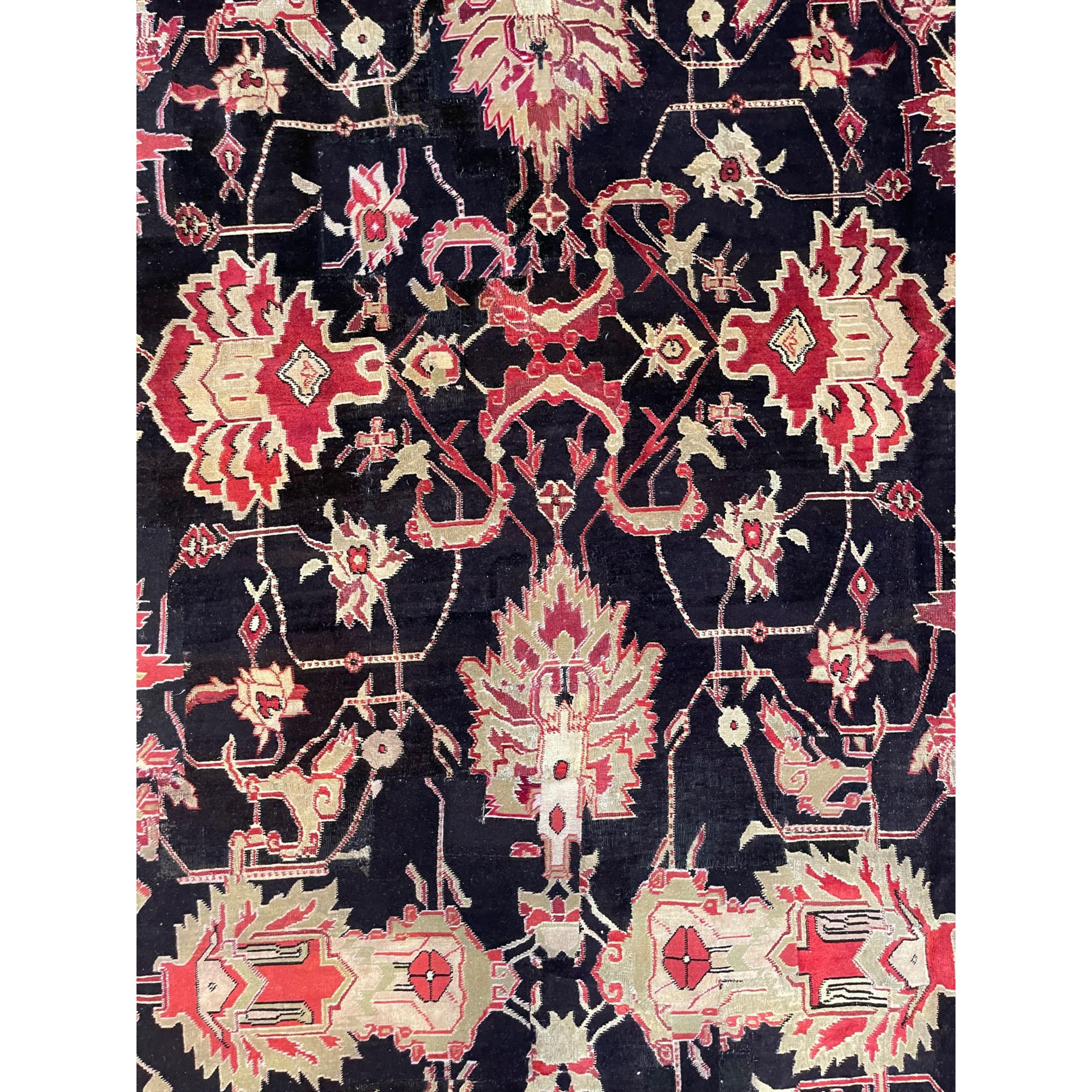 Empire Tapis indien ancien des années 1900 - 16'2'' X 12'0'' en vente