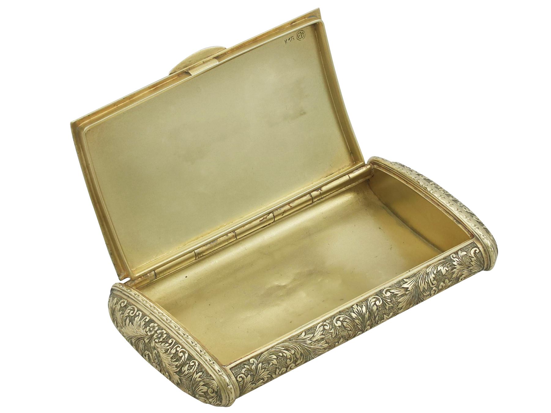 1900s Antique Italian Gold Snuff Box 1