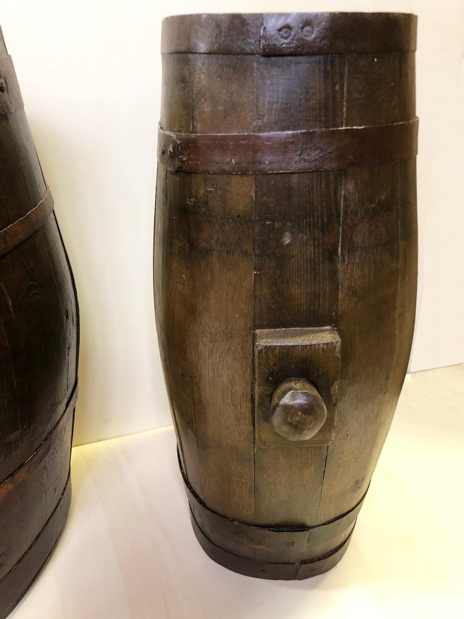 Early 20th Century 1900s Antique Italian Oak Barrels for Vinification