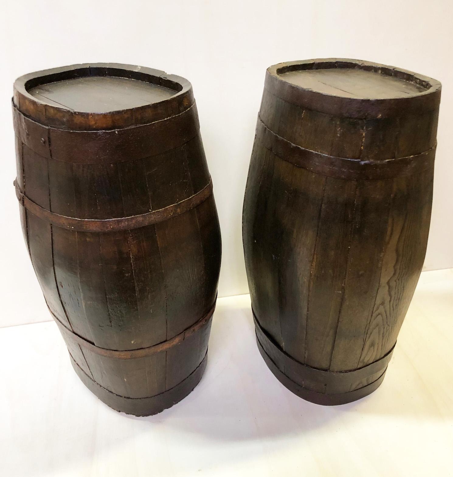 1900s Antique Italian Oak Barrels for Vinification 1