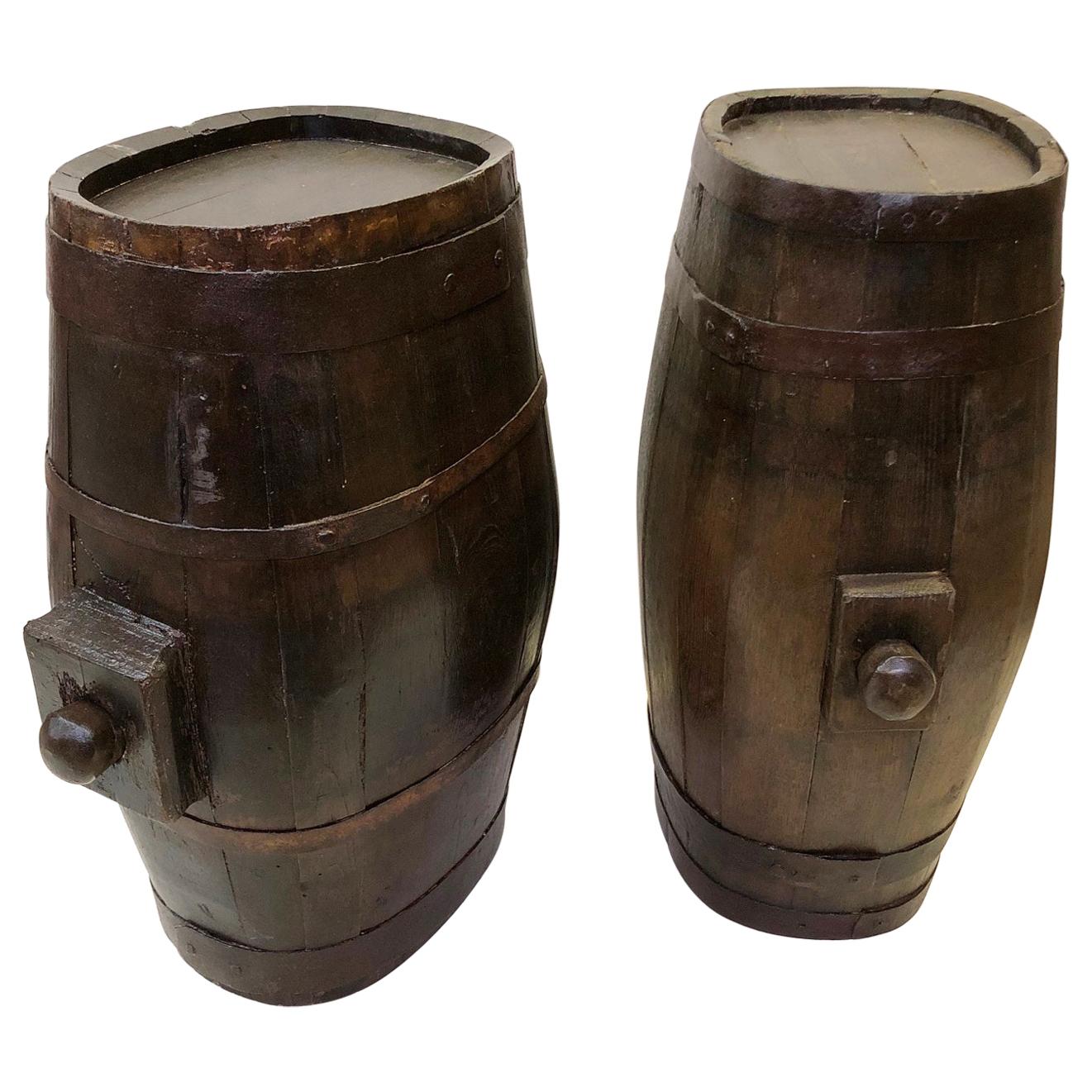 1900s Antique Italian Oak Barrels for Vinification