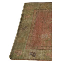 1900s Antique Khotan Samarkand Picasso Style Lion Rug 9'2'' X 6'1''