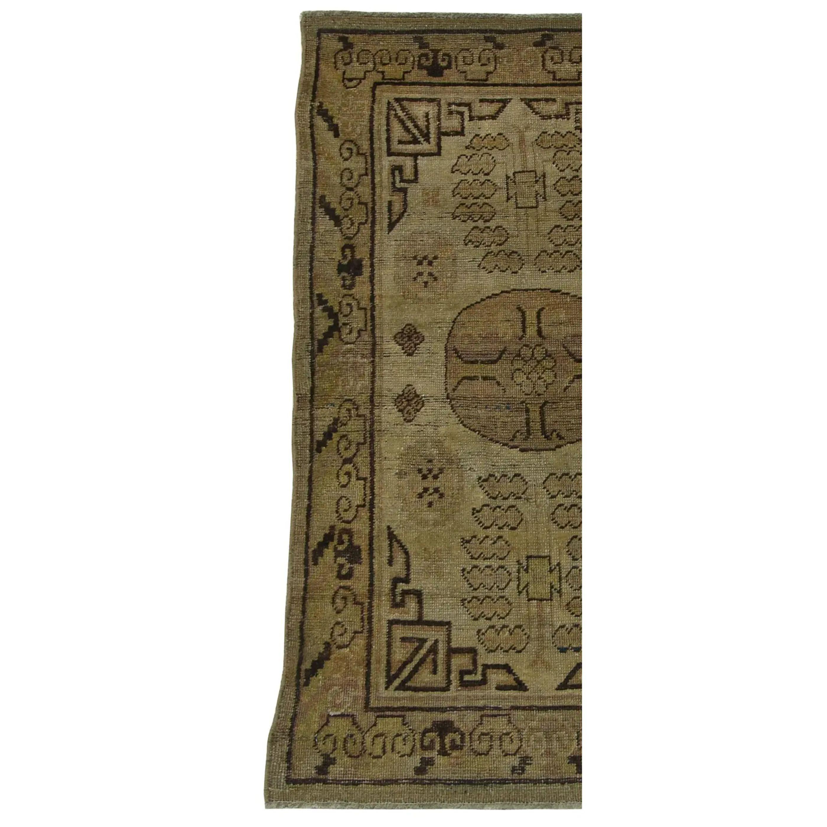 Ouzbek Tapis Khotan Samarkand antique des années 1900-2'5'' X 4'7'' en vente
